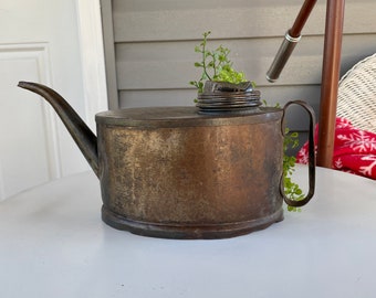 Antique Railroad Oil Can, Steam Locomotive Tallow Pot Late 1800's to Early 1900's P. Wall, Pittsburgh