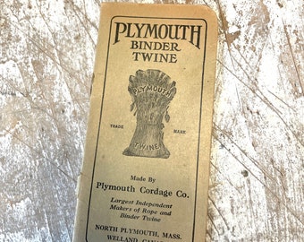 Antique Advertising Note Pad Booklet with 1923/1924 Calendars for Plymouth Binder Twine by Plymouth Cordage Co.