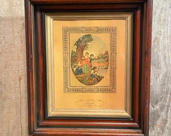 Antique Mahogany Picture Frame with Ebonizing and Gilding: 1800's