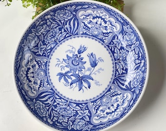 Vintage Spode Blue Room Collection Shallow Bowl: "Floral" Pattern