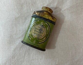 SALE-Vintage Sample Size Cashmere BouquetTalcum Powder Tin from the 1940's or 1950's Salesman’s Sample
