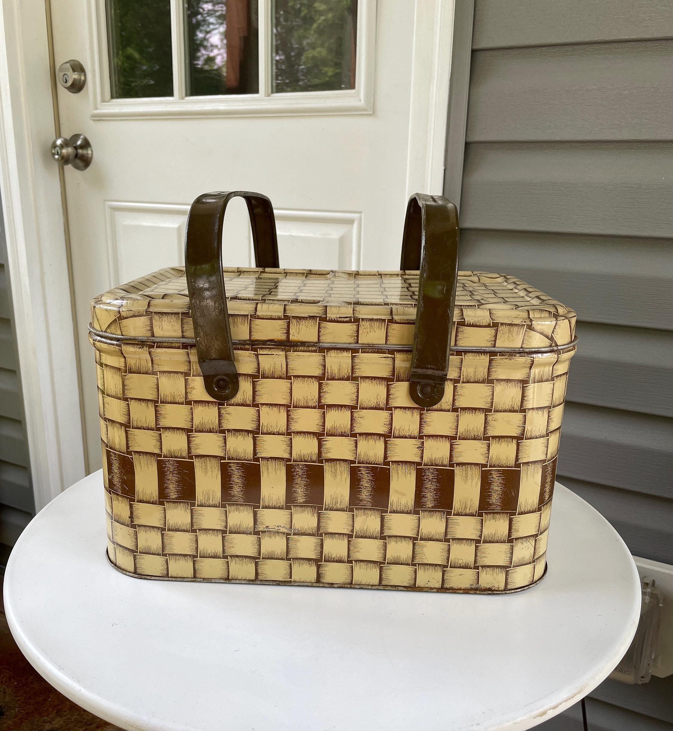 アメリカンヴィンテージ グース バスケット ティン缶 ピクニック缶 レア