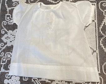 Vintage Baby Dress Fine White Cotton Batiste Baby Dress 1950's Handmade Baby Clothes Baby Doll Clothes