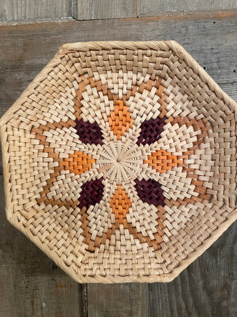 Vintage Hand Woven Tray Basket Sea Grass Tray Basket/wall Etsy