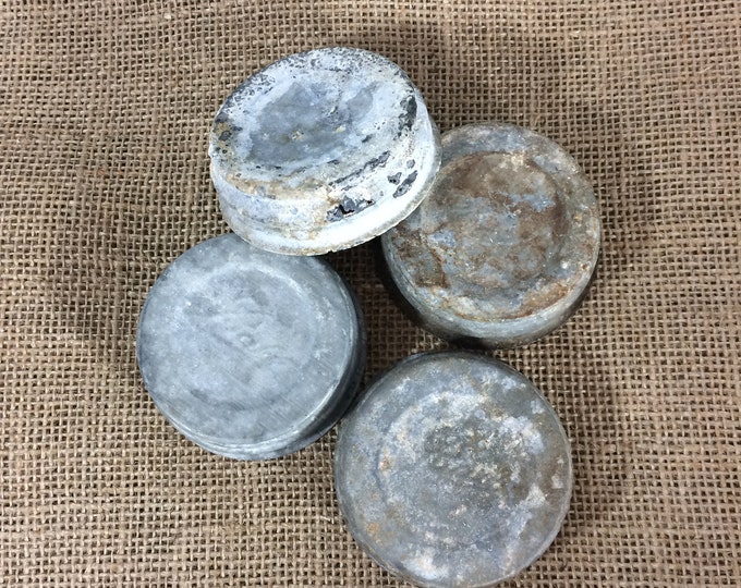 Vintage Lot of 4 Zinc Mason Jar Lids With Milk Glass Liners Etsy