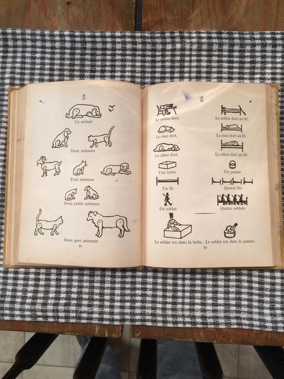 Vintage French Primer Copyright 1938 School Book Ginn And Company Usa School Book French Language Book