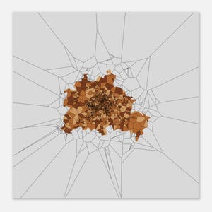 Europäische Städte Poster – Kaffee Kunst mit Kartendesign – Voronoi Stil Minimalistisch
