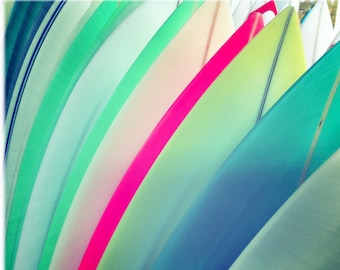 Surfboards Bright Colors - 12X12 Square Surfing Photo - Surfbaords Neon Colors