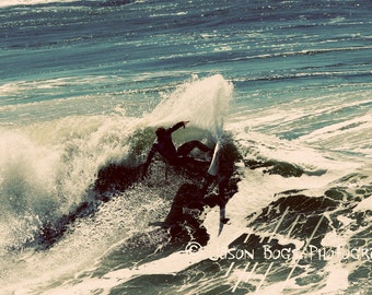 California Surfing - Summer Dream - 8x12 Surf photo cool tones, Huntington Beach, surf photo, surfing photography, wall art, beach decor