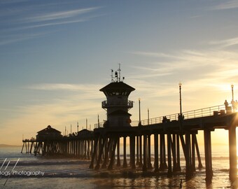 Sunset At The Pier - Huntington Beach Photo, Surf City California, beach decor, fine art photo