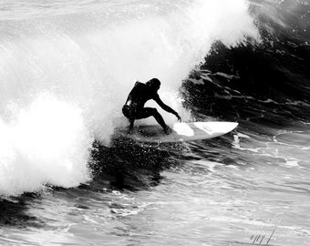 Silver Surfer - Surfing Life in Black and White - 8X10 B/W Fine Art Surfing Photo, surfing photography, wall art, beach decor, B&W Photo