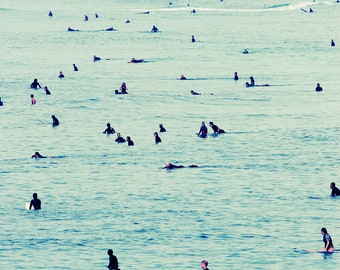 Surfing Lineup - California Surfers photo - Huntington Beach, California, Beach Photography, Beach Decor, Surfing, Surf Art, Beach House