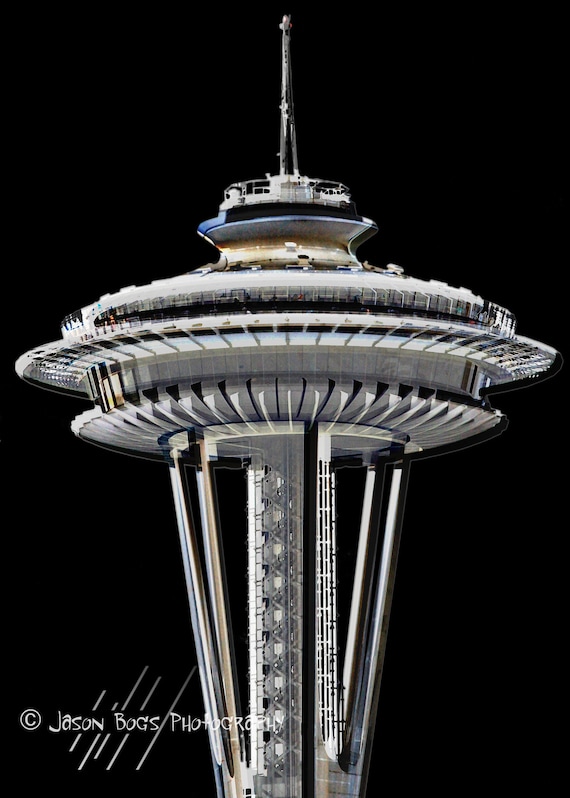 Seattle's Space Needle 8X12 Black and White Fine Art Etsy