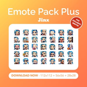 Jinx Chibi Emote Ultimate Pack | x35 Jinx Emotes for Streamers, Discord & Youtube - Premium Quality