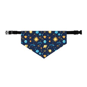 Cosmic Pet Bandana Collar for Dogs, Galaxy Dog Accessory, Planet Print, Adjustable Bandana, Pet Fashion for Space Lovers, Dog Lover Gift