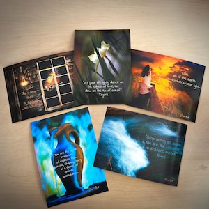 Spiritual Greeting Card Set | 5-Pack Mailed Cards | Inspirational Quote Cards | Gift for Her | Mindfulness, Encouragement, Spiritual Self