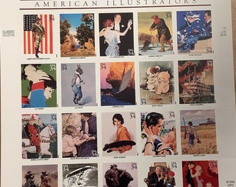 Amerikanische Illustratoren Stempelbogen
