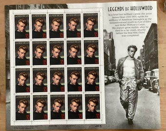 James Dean 切手シート　レア ジェームズ・ディーン 32セント切手シート20枚 // 未使用の