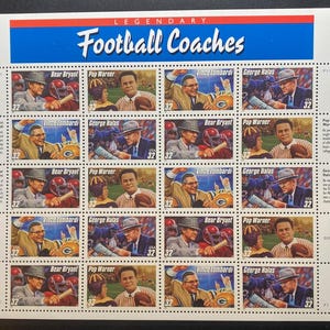 Football Coaches Stamp Sheets