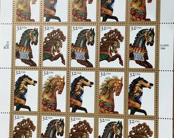 Carousel Horse Stamp Sheet