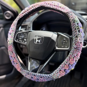 Handmade Crochet Flower Steering Wheel Cover
