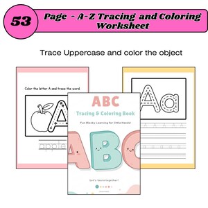 ABC Tracing Book for Toddlers Alphabet Coloring Pages Baby First Workbook Preschool Printable Learning Activities Letters