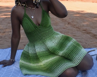 CHANTEL’s Crochet Mesh Skater Dress