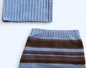 CHANTEL’s Ribbed Crop Top & Striped Skirt Set