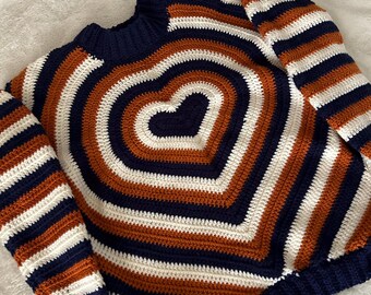 Chantel’ Heart Crochet Sweater