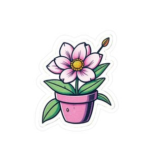 Blumentopf-Vinyl-Aufkleber, Wohnkultur, Wandkunst, Geschenke, Pflanzenliebhaber, Aufkleber zum Feiern