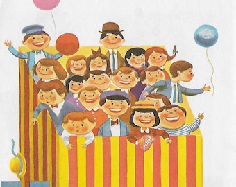 Vintage Mid Century Original Patric Hudson Illustration - Circus Alphabet
