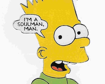 Vintage 1990's Bart Simpson Paper Illustration - Soul Man