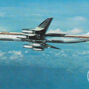 vintage Mid Century Unused Travel Photo Carte postale - IB - IBERIA Jet Douglas Super DC 8-63