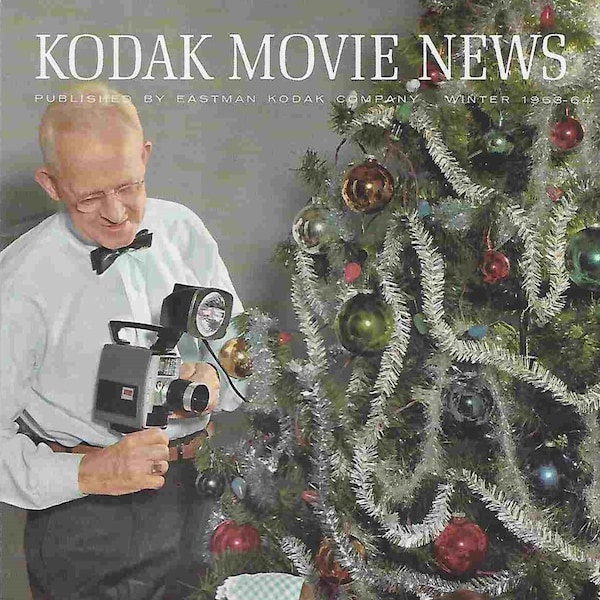 Vintage Midcentury Advertisement - KODAK Movie News - Holidays - Eastman KODAK - Camera - Movie Camera