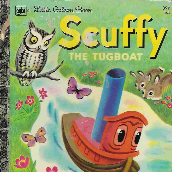 Vintage 1970's A Little Golden Book - Scuffy the Tugboat