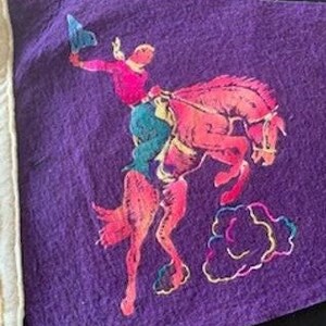 Vintage Mid Century Felt Travel Pennant - Billings, Montana - Cowboy
