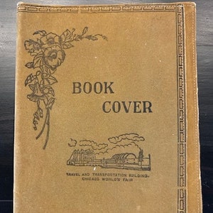 Vintage 1930&#39;s Felt Book Cover - 1933 Chicago&#39;s World Fair - Travel & Transportation Building