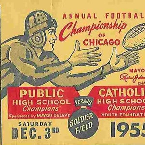 Vintage Midcentury unbenutztes High School Football Game Ticket - Cup-Meisterschaft von Chicago - 1955