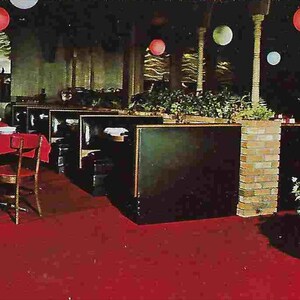 Carte postale photo vintage des années 1970 - décoration d'intérieur - Gigi's Italian Restaurant - Casselberry, Floride - États-Unis - Publicité