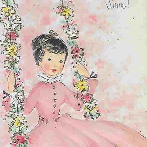 Vintage Midcentury Unused Greeting Card - Get Well
