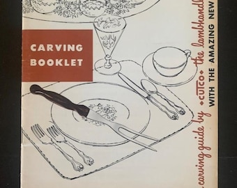 Publicité vintage du milieu du siècle - livre de cuisine - livret de couteaux à découper CUTCO