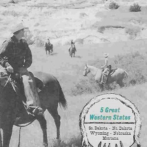 Vintage Reisebroschüre aus der Mitte des Jahrhunderts – The Old West Trail – Westliche USA