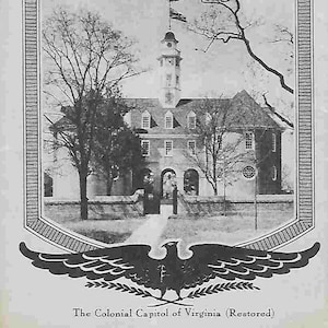 Brochure de voyage vintage des années 1930 - Tidewater Virginia - Colonial Williamsburg - USA