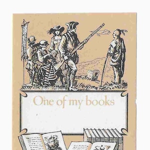Vintage Mid Century Unused Illustrated Book Plate - Colonial America
