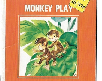 Vintage Mid Century Children's Book - Monkey Play