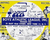 Vintage Mid Century Illustration - Boy 39 s Athletic League -NYC
