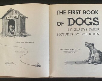 Libro per bambini vintage della metà del secolo scorso - Il primo libro dei cani - Illustrato