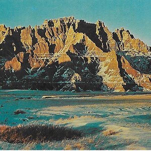 Stara, nieużywana pocztówka ze zdjęciem z podróży z lat 50. - Badlands National Monument