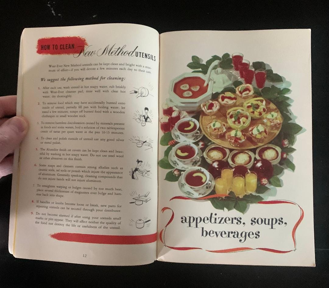 Cookbook Advertising Vintage Midcentury Cookbook - Ad - Recipes - Wear-ever New Method ...