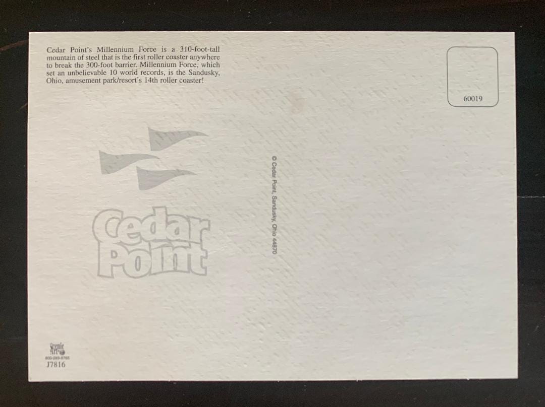 Vintage 2001 Unused Photo Postcard - Cedar Point Amusement Park ...